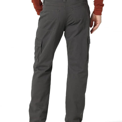 Wrangler Authentics Men's Fleece Lined Cargo Pant, Anthracite Twill, 42W x 30L