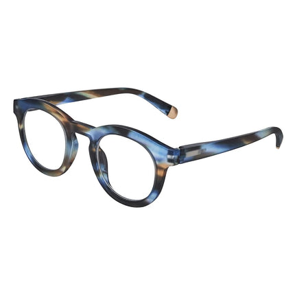 Peepers by PeeperSpecs Women's Stardust Round Blue Light Blocking Reading Glasses, Multi Horn, 46