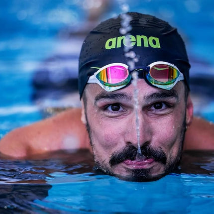 ARENA Cobra Ultra Swipe Mirror Unisex Adult Racing Swimming Goggles, Swimming Pool Goggles with Curved Mirror Lenses, Anti-Fog, UV Protection, 5 Interchangeable Nose Bridges