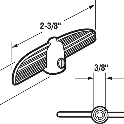 Prime-Line Products H 3537 T Handle Crank, 3/8-Inch Bore, Aluminum,(Pack of 2)
