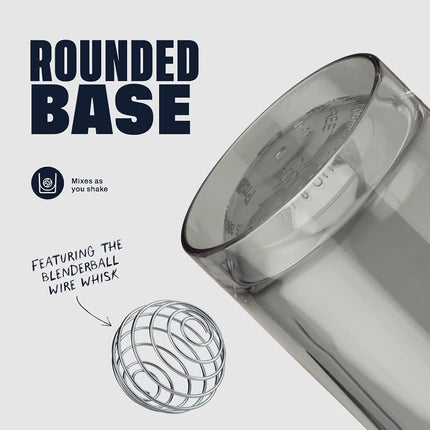 Bouteille mélangeuse BlenderBottle Pro Series, idéale pour les boissons protéinées et les boissons pré-entraînement, 700 ml, Gris fumé