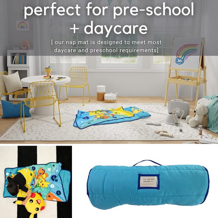 Franco Pokemon Anime Pikachu Tapis de sieste doux pour tout-petit avec oreiller et couverture, parfait pour la maternelle/la garderie/les voyages/le sac de couchage, 21" x 45" (Produit officiel Pokémon) par