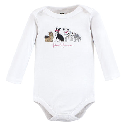 Hudson Baby unisex-baby Cotton Long-sleeve Bodysuits, Girl Dogs 7-pack, Preemie