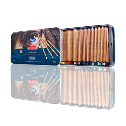 Derwent Lightfast Pencils Set Of 72 In Tin, 4mm Round Core, Premium Core Strength, Creamy Texture, Ideal For Fine Art Drawing & Colouring, Professional Quality, 2302722