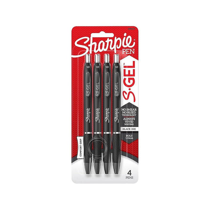 Sharpie S-Gel 1mm Bold Point Pens 4/Pkg-Black