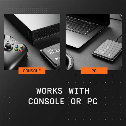 WD_Black P10 6TB Game Drive, Portable External Hard Drive, Speeds Up to 130 MB/s, Works With Console, PC, Playstation, Xbox, Save Up to 125 games, Portable Game Drive, Black