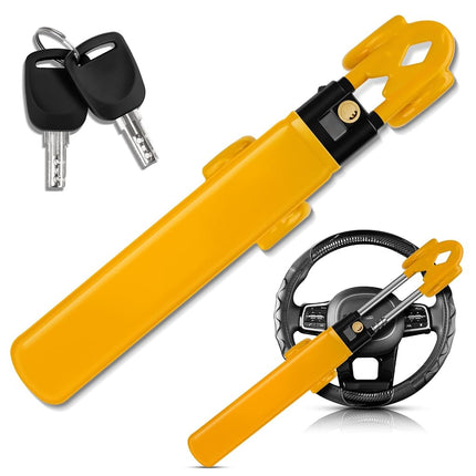 SEALIGHT Car Steering Wheel Lock with 2 Keys Car Double Hooks & Heavy Duty Car Club Steering Wheel Lock Adjustable Antitheft Locking Devices for Cars Truck Van SUV