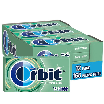 Wrigleys Orbit Sweet Mint Sugarfree Chewing Gum 14 Piece Pack Box Of 12 Packs