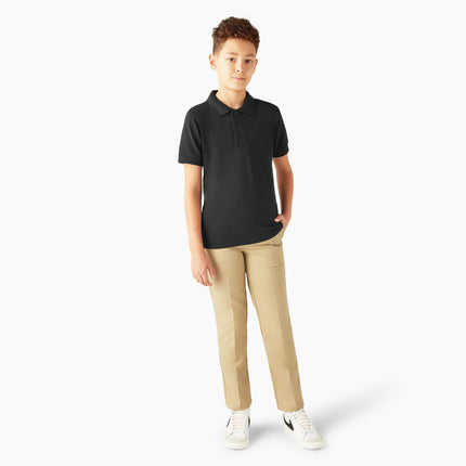 Dickies Boys' Short Sleeve Pique Polo, Black, XX-Small 4