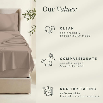 Hearth & Harbor Extra Deep Pocket Sheets - Fits Mattress 18-24 Inches Deep - Extra Deep Pocket Full Size Sets - 6 Piece Full Size - Full - Taupe Sheets
