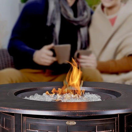 Premium Sparkling Reflective Tempered Fire Glass for Outdoor Fireplace Gas or Propane Fire Pits Easy to Install & Stimulate Viewing Experience - 10 Lbs - Crystal Clear