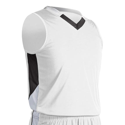 Maillot de basketball en polyester pour homme CHAMPRO Bbj21awbwm Rebel, blanc, noir, blanc, taille M