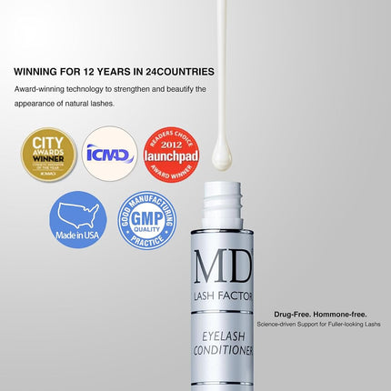 MD Lash Factor Eyelash Conditioner Serum, 3-Month Supply 0.1oz