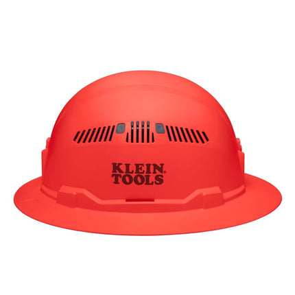 Klein Tools 60861BR Hard Hat, Vented, Full Brim Style, Padded, Self-Wicking Odor-Resistant Sweatband, Orange