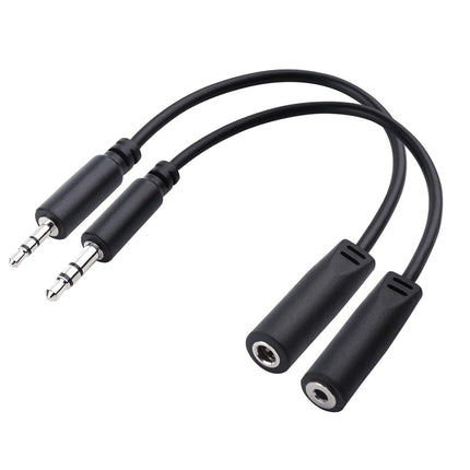 Cable Matters Combo-Pack TRS 2.5 mm and 3.5 mm Headphone Adapter Kit (1X 2.5mm to 3.5mm Converter and 1X 3.5mm to 2.5mm Converter) in Black - 4 Inches
