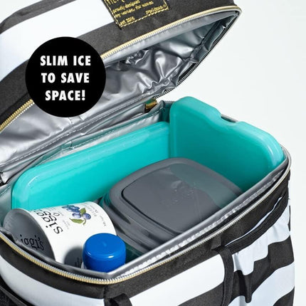 Cool Coolers by Fit & Fresh 4 Pack XL Slim Ice Packs, Quick Freeze Space Saving Reusable Ice Packs for Lunch Boxes, Lunch Bags or Coolers, Green