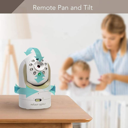 Infant Optics DXR-8 Video Baby Monitor, Non-WiFi Hack-Proof FHSS Connection, Interchangeable Lenses, Pan Tilt Zoom, LED Sound Bar, Night Vision, and Two-Way Talk