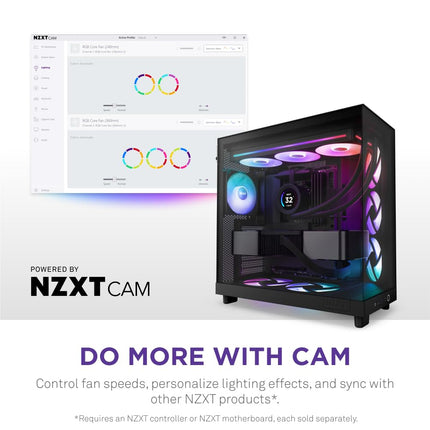 NZXT F360 RGB Core - 360mm Single-Frame RGB Fan Unit - Black