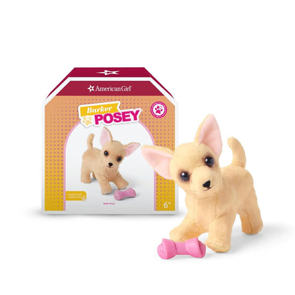 American Girl Truly Me 18-inch Doll Pet Barker Posey Tan Chihuahua Dog plus Chew Toy Pet Accessory, For Ages 6+
