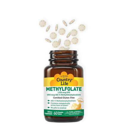 Country Life Methyl Folate 800 mcg Lozenges, 60 Count