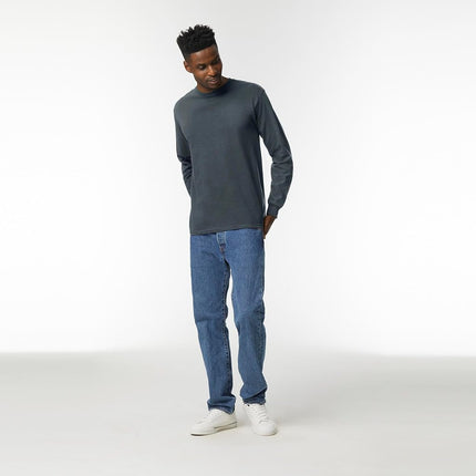 Gildan Unisex's Ultra Cotton Long Sleeve T-Shirt, Style G2400, Multipack, Dark Heather (2-Pack), 3XL (Pack of 2)