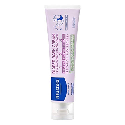 Mustela 1.2.3. Diaper Rash Cream Baby Skin Protectant with Zinc Oxide Fragrance-Free 3.80 Oz