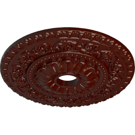 Ekena Millwork CM23VABMF Vaduz Ceiling Medallion, 23 1/2"OD x 3 1/2"ID x 2 1/8"P, Hand-Painted Brushed Mahogany