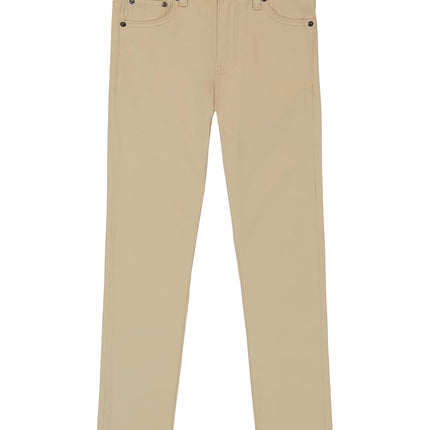 Lucky Brand Boy's Skinny Fit Stretch Twill Pants, 5-Pocket Style, Zipper Fly & Button Closure Casual, Irish Cream, 14