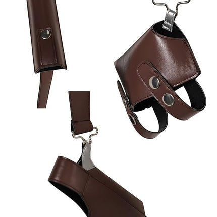 IOONCHI Leon S Cosplay Costume Belt Back Braces Set Kennedy Leg Holster Accessories Mens Halloween Outfits Props, Black, Large