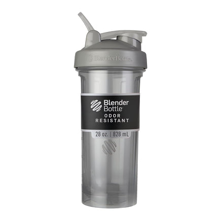 Bouteille Shaker BlenderBottle Série Pro, parfaite pour les boissons protéinées et les pré-entraînements, 828 ml, Gris fumée