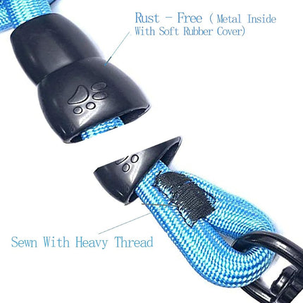 Heyllou 3 in 1 Durable Nylon Dog Leash with Padded Handle, 360° Swivel No Tangle Climbing Rope Removable Pet Traction Rope, Lead for Medium Large Dogs Blue