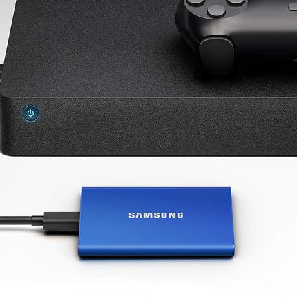 Samsung T7 Portable SSD 2TB - Up to 1050MB/s - USB 3.2 External Solid State Drive, Blue (MU-PC2T0H/AM)
