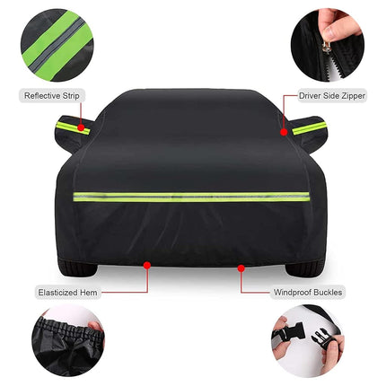 Waterproof Car Covers Replace for 2009-2023 Nissan 370Z, 6 Layers Custom-Fit Outdoor All Weather Car Covers with Zipper Door & Windproof Bands for Snow Rain Dust Hail Protection