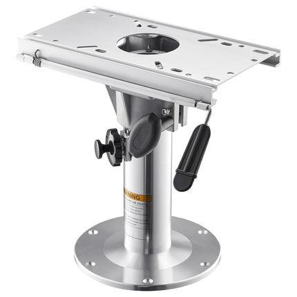 VEVOR Boat Seat Pedestal, Adjustable Height from 13.39 to 19.2 Inches, Aluminum Alloy Boat Chair Base with Slide, 5-inch Sliding Travel, Locking Design, Ideal for Fishing and Boating Enthusiasts