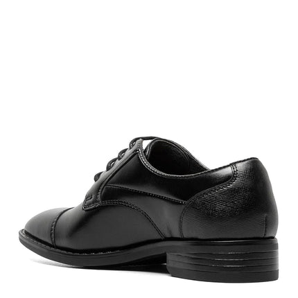 STACY ADAMS Unisex-Child Kallum Cap Toe Oxford, Black, 5.5 Big Kid