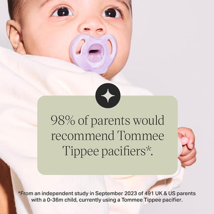 Tommee Tippee Ultra-Light Soothers, 0-6m, 4 Pack, Lightweight Design, Symmetrical Silicone Teat, BPA-Free, Orthodontic