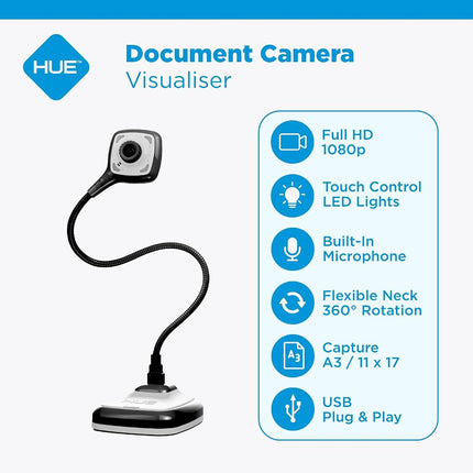 HUE HD Pro USB Document Camera/Visualiser for Teachers/Classroom, Black
