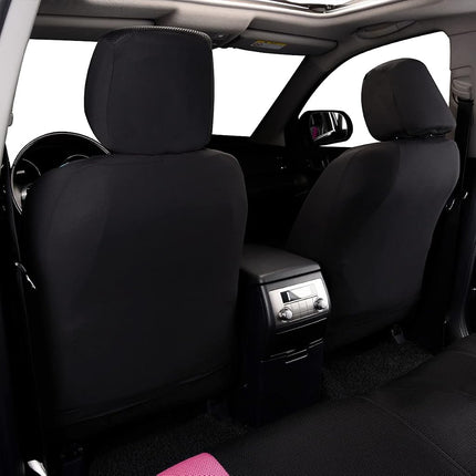 Flying Banner car seat Covers Full Set All Air Mesh Breathable Man Lady Airbag Compatible Rear Bench Split 40/60 50/50 60/40 Truck Pick Up (Full Set - Low Back, Black Gray Pink)