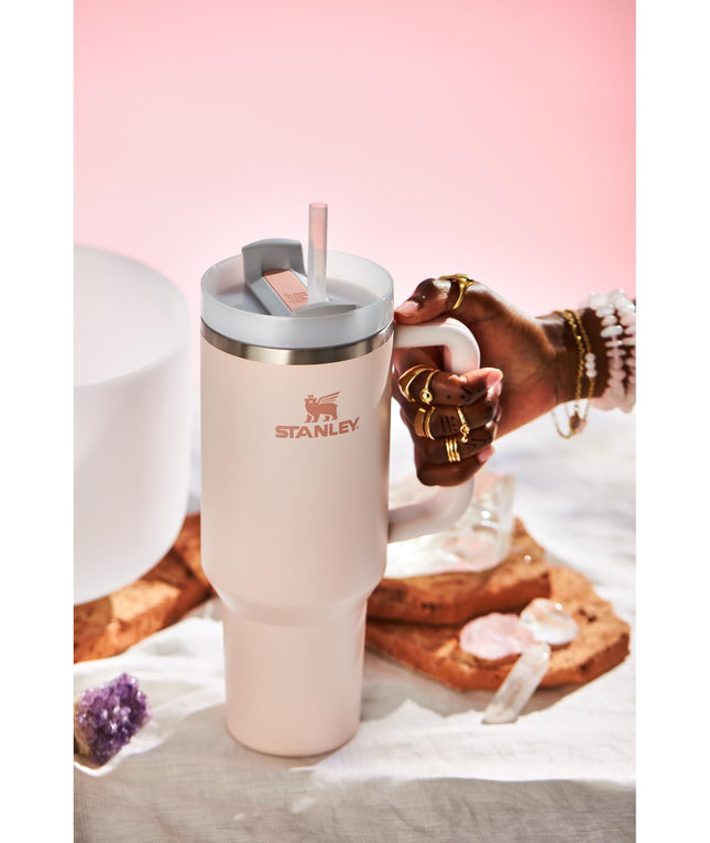 STANLEY Quencher H2.0 FlowState Stainless Steel Vacuum Insulated Tumbler with Lid and Straw for Water, Iced Tea or Coffee, Smoothie and More, Rose Quartz 2.0, 40oz