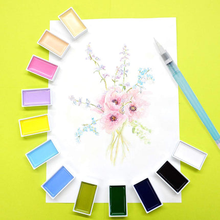 Kuretake Gansai Tambi Watercolour Paint Set, 48 Colours, Made in Japan