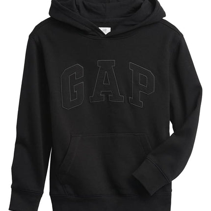 GAP Boy's V-Tonal Logo Po Sweatshirt, True Black, 