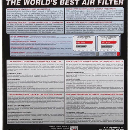 K&N Filters 33-5021 Washable and Reusable Car Air Filter