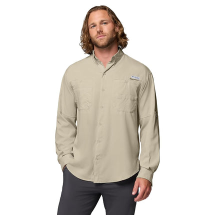 Columbia Men's Tamiami 2 Long Sleeve Shirt, Long Sleeve Shirt, Fossil, M
