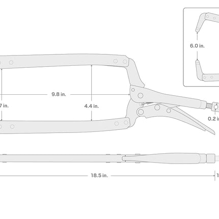 TEKTON 18 Inch Locking C-Clamp | CLC10018