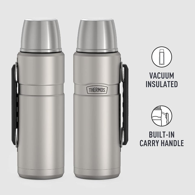 Thermos Stainless King Vacuum-Insulated Beverage Bottle, 40 Ounce, Matte Stainless Steel