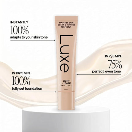 Luxe Color Changing Foundation for Women – Instantly Adapts to Your Skin Tone – Buildable Light-to-Medium Coverage – 12-Hour Wear – Natural Dewy Finish (Light)