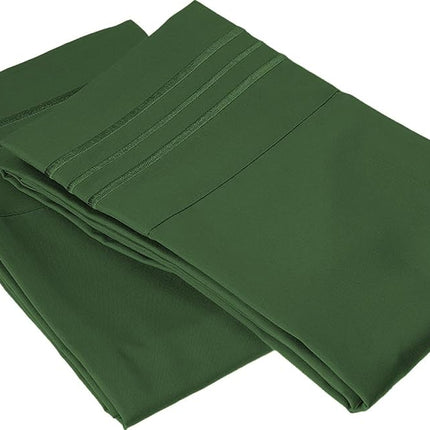 Elegant Comfort 1500 Thread Count Wrinkle & Fade Resistant Egyptian Quality Microfiber Ultra Soft Luxurious 2-Piece Pillowcases, King Size, Hunter Green