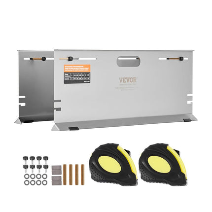 VEVOR Wheel Alignment Tool, 2-Pack Alignment Tool Toe Plates, Stainless Steel Toe Angle Measurement Tool Plate, 4 Alignment Rods and Magnetic Slots, Includes Measuring Tapes & Conversion Chart