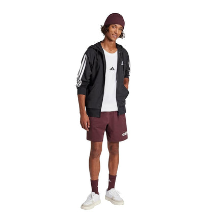 adidas Men's Essentials Linear Single Jersey 7" Shorts, Aurora Ruby/White, 3XL