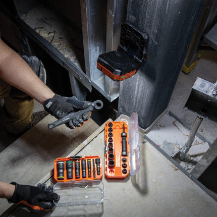Klein Tools 56416 MODbox Rechargeable 1000-Lumen LED Area Work Light with Magnets, 3 Brightness Levels, 360-Degree Rotation, and Kickstand